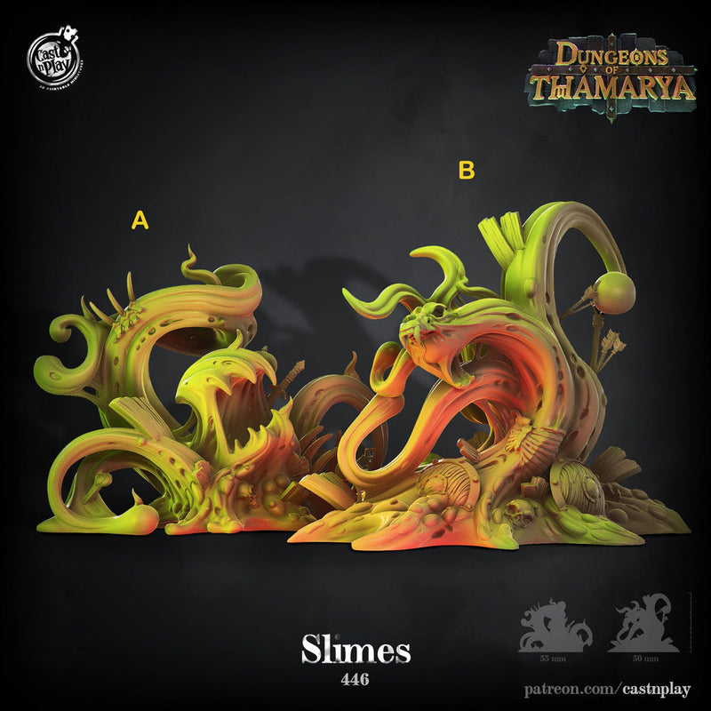 Oozes, Green Slimes, Blood Ooze | 50mm tall available: 28mm, 32mm,75mm Scale | Heroic Scale |  - Minis - D&D -  Snake creature - Only-Games
