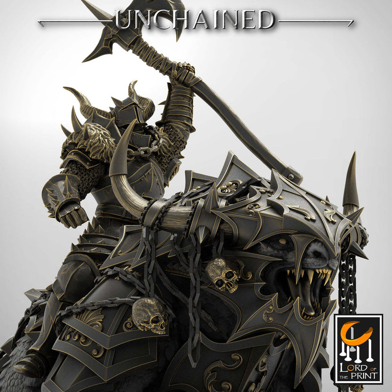 Chaos Knight on Armored Muscular Beast Great Axe , Oathbreaker Paladin |  Dungeons and Dragons 5e  | 28mm,32mm,54mm,75mm Scale | Pathfinder - Only-Games