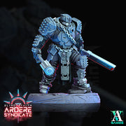 Arderite Heavy Infantry, Blind Faith, Ardere Syndicate | Sci-Fi Miniature 28mm,32mm Scales | 54mm, 75mm TALL | Resin Mini |Archvillain Games - Only-Games