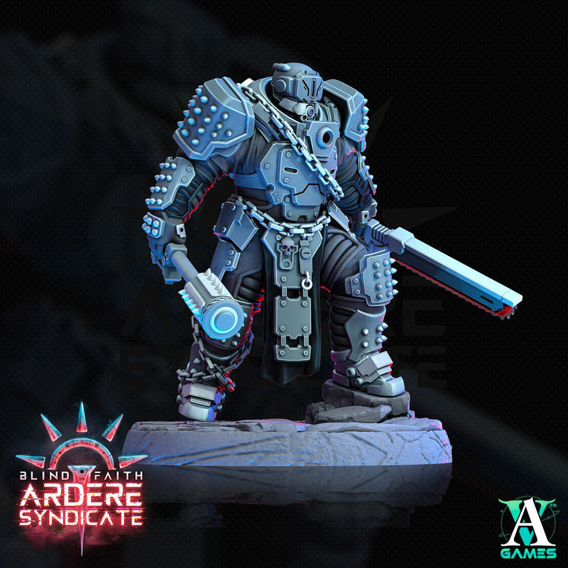 Arderite Heavy Infantry, Blind Faith, Ardere Syndicate | Sci-Fi Miniature 28mm,32mm Scales | 54mm, 75mm TALL | Resin Mini |Archvillain Games - Only-Games
