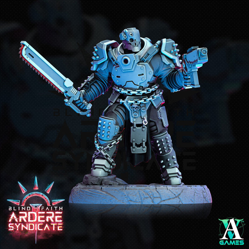 Arderite Heavy Infantry, Blind Faith, Ardere Syndicate | Sci-Fi Miniature 28mm,32mm Scales | 54mm, 75mm TALL | Resin Mini |Archvillain Games - Only-Games