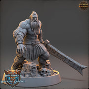 Viking Human Barbarian Berserker PC NPC | 28mm, 32mm, 54mm, 75mm Scales 100mm Tall | Dungeons and Dragons | Pathfinder | Daybreak Miniatures - Only-Games