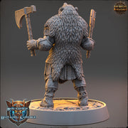 Viking Human Barbarian Berserker PC NPC | 28mm, 32mm, 54mm, 75mm Scales 100mm Tall | Dungeons and Dragons | Pathfinder | Daybreak Miniatures - Only-Games