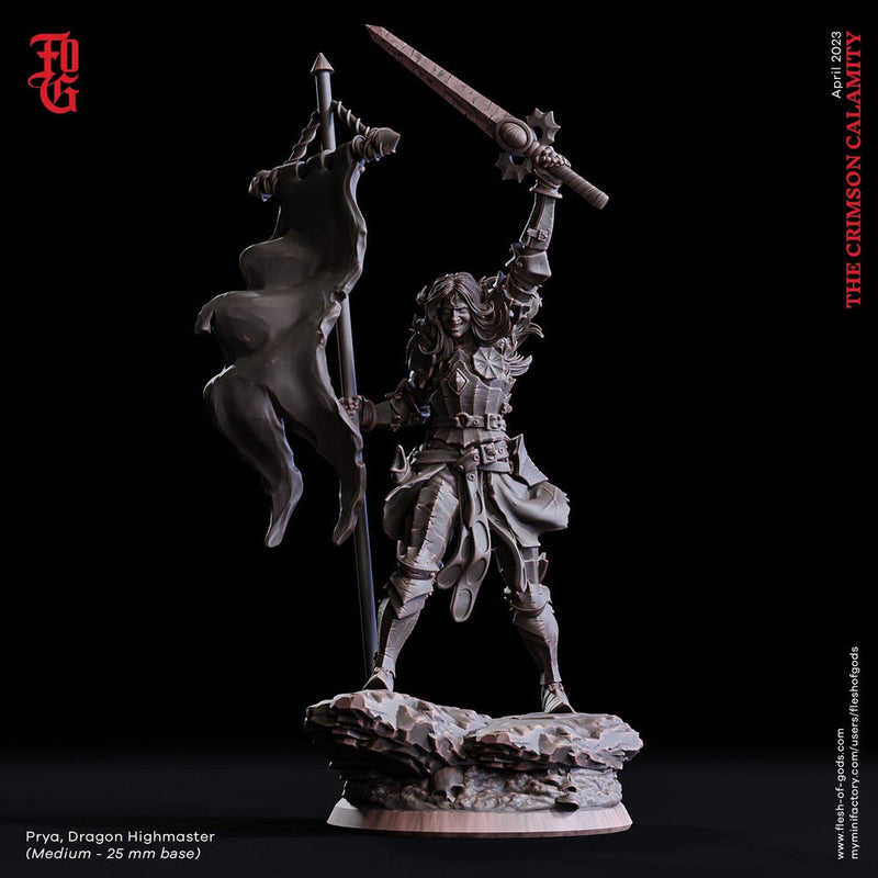 Oathbreaker Female Paladin Fighter | 28mm, 32mm,54mm,75mm,100mm Scales |Player Character Mini Minis D&D5e Pathfinder Figurine |Flesh of Gods - Only-Games