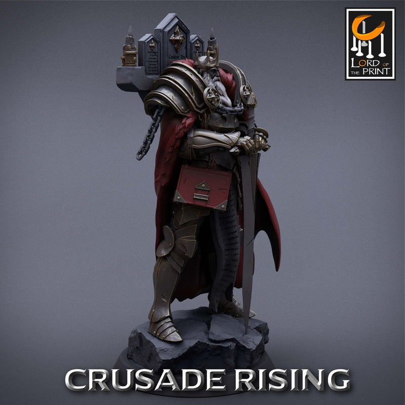Human Templar Paladin King Knight Unpainted | 28mm, 32mm Scales | 54mm & 75mm | Dungeons and Dragons | Pathfinder | OLAF| Lord Of the Print - Only-Games