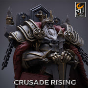 Human Templar Paladin King Knight Unpainted | 28mm, 32mm Scales | 54mm & 75mm | Dungeons and Dragons | Pathfinder | OLAF| Lord Of the Print - Only-Games