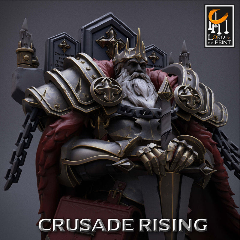 Human Templar Paladin King Knight Unpainted | 28mm, 32mm Scales | 54mm & 75mm | Dungeons and Dragons | Pathfinder | OLAF| Lord Of the Print - Only-Games