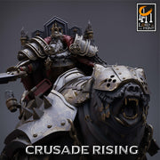 Human Paladin King Knight Templar on Armored Giant Bear, Cavalier PC NPC |  Dungeons and Dragons 5e  | 28mm,32mm,75mm Scale | Pathfinder | - Only-Games