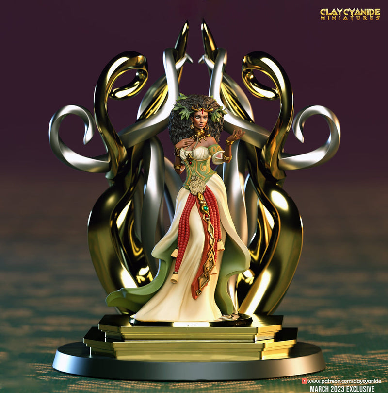 Female Human Druid Circle of Land Forest, Sorcerer| 28mm, 32mm, 54mm, 75mm Scale Resin Miniature | Dungeons and Dragons | Pathfinder | - Only-Games