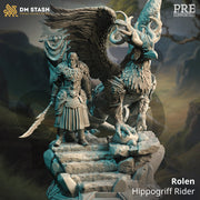 High Elf Lord Hippogriff Rider, Paladin Fighter, Moon Elf,  Eladrin | 28mm,32mm,54mm,75mm Scales | Dungeons and Dragons Pathfinder |DM Stash - Only-Games