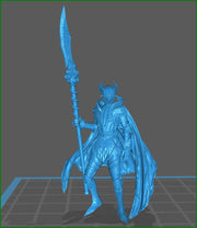 Human Fighter Polearm Master Paladin Adventurer PC or NPC | 28mm, 32mm, 75mm Scales | Dungeons and Dragons | Pathfinder | Flesh of Gods - Only-Games
