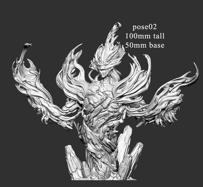 Greater Fire Elementa| Dungeons and Dragons Miniature  Available: 28mm, 32mm 75mm Scale |- Minis - D&D 5e Desert | Mini Monster Mayhem - Only-Games
