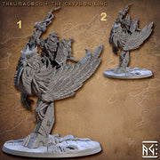 Fighter Dwarf King mounted on Gryphon with Hammer and Shield | 28mm, 32mm, 54mm Scale Miniature | Dungeons and Dragons | Artisan Guild - Only-Games