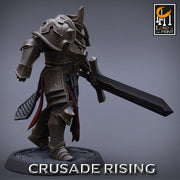 Paladin Knight Templar Unpainted Miniature | 28mm, 32mm,54mm,75mm, 100mm Scales | Dungeons and Dragons | Pathfinder | Lord of The Print - Only-Games