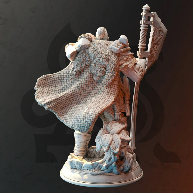 Human Barbarian Fighter  Miniature | 28mm,32mm,54mm,75mm,100mm Scales | Dungeons and Dragons Pathfinder | DM Stash - Only-Games