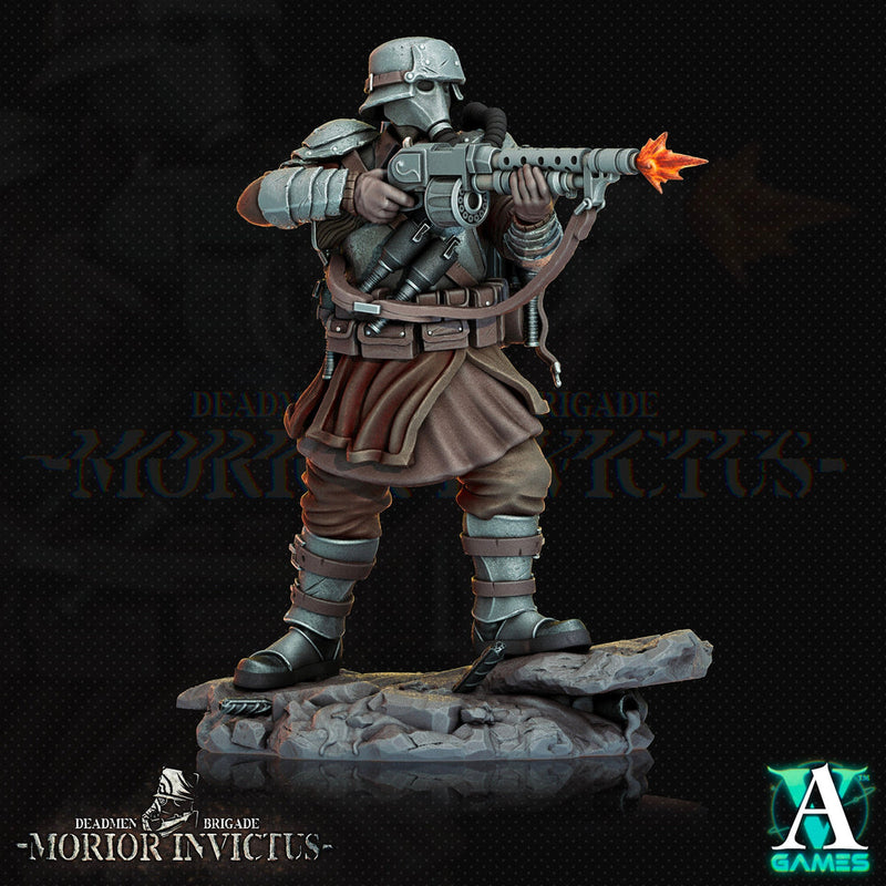 Sci-Fi Miniature Army Veterans |  28mm,32mm Scales | 54mm, 75mm TALL | Resin Mini | Morior Shocktrooper TPG | Archvillain Games - Only-Games