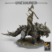 Chaos Knight on Armored Muscular Beast Great Axe , Oathbreaker Paladin |  Dungeons and Dragons 5e  | 28mm,32mm,54mm,75mm Scale | Pathfinder - Only-Games