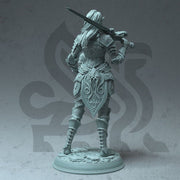 Female High Elf Paladin Fighter Spell blade, Moon Elf,  Eladrin Miniature | 28mm, 32mm,54mm,75mm, 100mm Scales | Dungeons and Dragons  5E - Only-Games