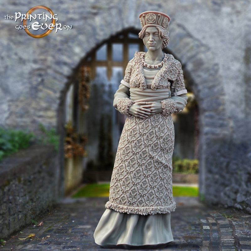 Female Noble Villager Resin Miniature | Available in 28mm, 32mm,54mm,75mm,100mm Scales | Pathfinder Figure DnD | Figurine unpainted | - Only-Games