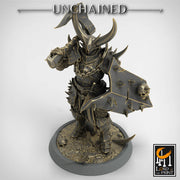 Fighter Axe and Shield, Oathbreaker Paladin, Unpainted Miniature | 28mm, 32mm,54mm 75mm,100mm Scales | Dungeons and Dragons | Pathfinder - Only-Games