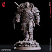 Half-Orc, Ogre Fighter Knight Paladin | 28mm, 32mm,54mm,75mm,100mm Scales | Player Character Mini -D&D 5e Pathfinder Figurine |Flesh of Gods - Only-Games