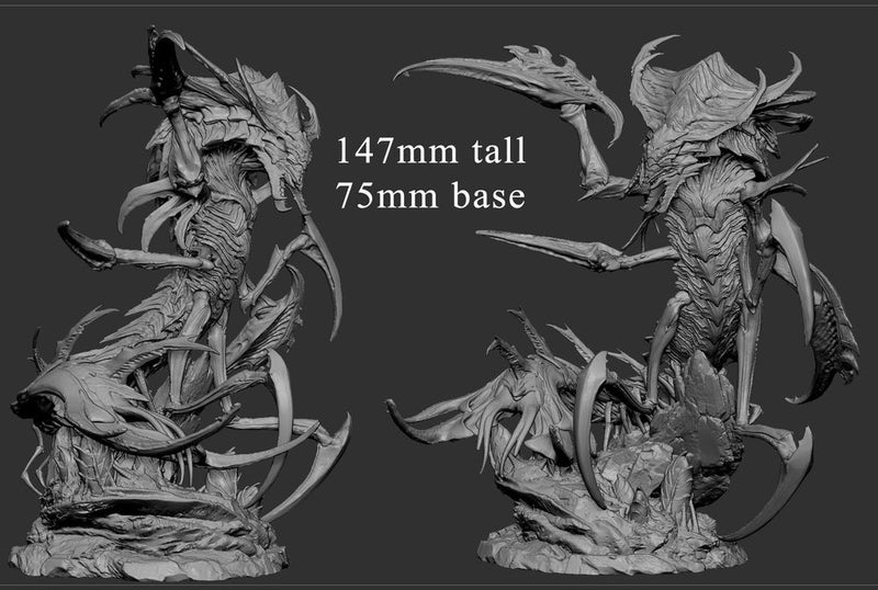Insectoid Terralisk Sci-Fi or D&D miniature | Sizes 40mm, 50mm,60mm, 75mm Base Size | Dungeons and Dragons | Pathfinder |Mini Monster Mayhem - Only-Games