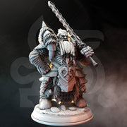 Dwarf Paladin Fighter w/ Sword Miniature | 28mm, 32mm,54mm,75mm, 100mm Scales | Roleplaying games Figure D&D 5e Pathfinder | DM Stash - Only-Games