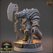 Crocodilian Fighter, Lizardfolk Lizardman mini | 28mm, 32mm, 75mm,100mm Scale Resin Miniature | Dungeons and Dragons Miniatures| Pathfinder - Only-Games