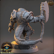 Crocodilian Fighter, Lizardfolk Lizardman mini | 28mm, 32mm, 75mm,100mm Scale Resin Miniature | Dungeons and Dragons Miniatures| Pathfinder - Only-Games
