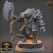 Crocodilian Fighter, Lizardfolk Lizardman mini | 28mm, 32mm, 75mm,100mm Scale Resin Miniature | Dungeons and Dragons Miniatures| Pathfinder - Only-Games