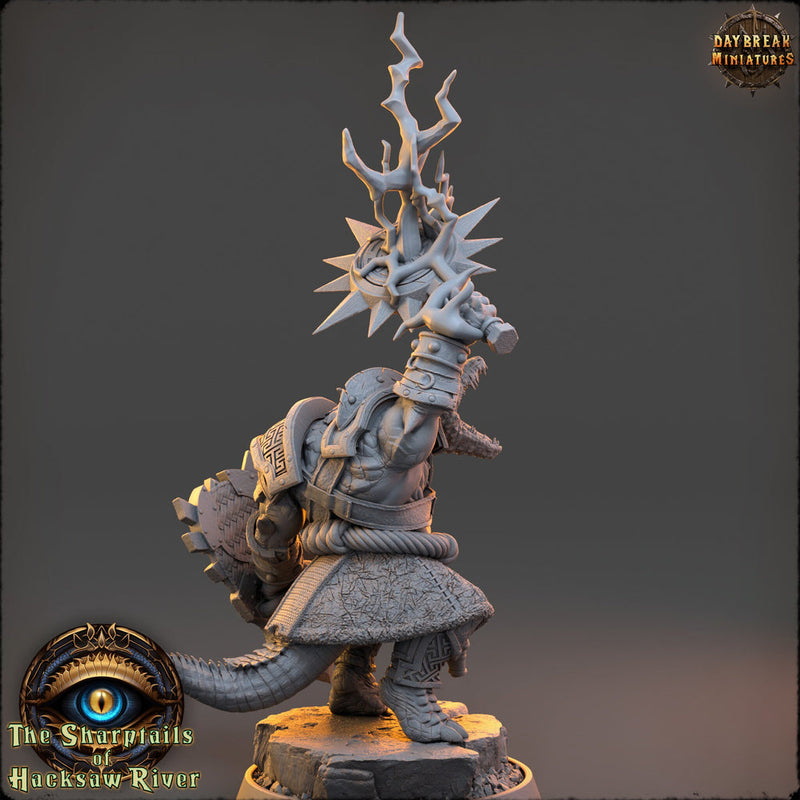 Crocodilian Cleric, Paladin, Lizardfolk Lizardman | 28mm, 32mm, 75mm,100mm Scale Resin Miniature | Dungeons and Dragons 5e| Pathfinder - Only-Games