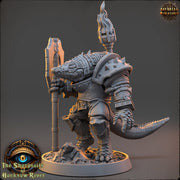 Crocodilian Paladin, Fighter Lizardfolk Lizardman | 28mm, 32mm, 75mm,100mm Scale Resin Miniature | Dungeons and Dragons 5e| Pathfinder - Only-Games