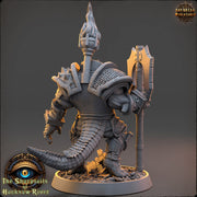 Crocodilian Paladin, Fighter Lizardfolk Lizardman | 28mm, 32mm, 75mm,100mm Scale Resin Miniature | Dungeons and Dragons 5e| Pathfinder - Only-Games