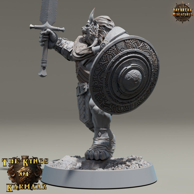 Leonin LionFolk Fighter Paladin | 28mm, 32mm, 54mm, 75mm Scales,100mm Tall | Dungeons and Dragons D&D 5e | Pathfinder| Daybreak Miniatures - Only-Games
