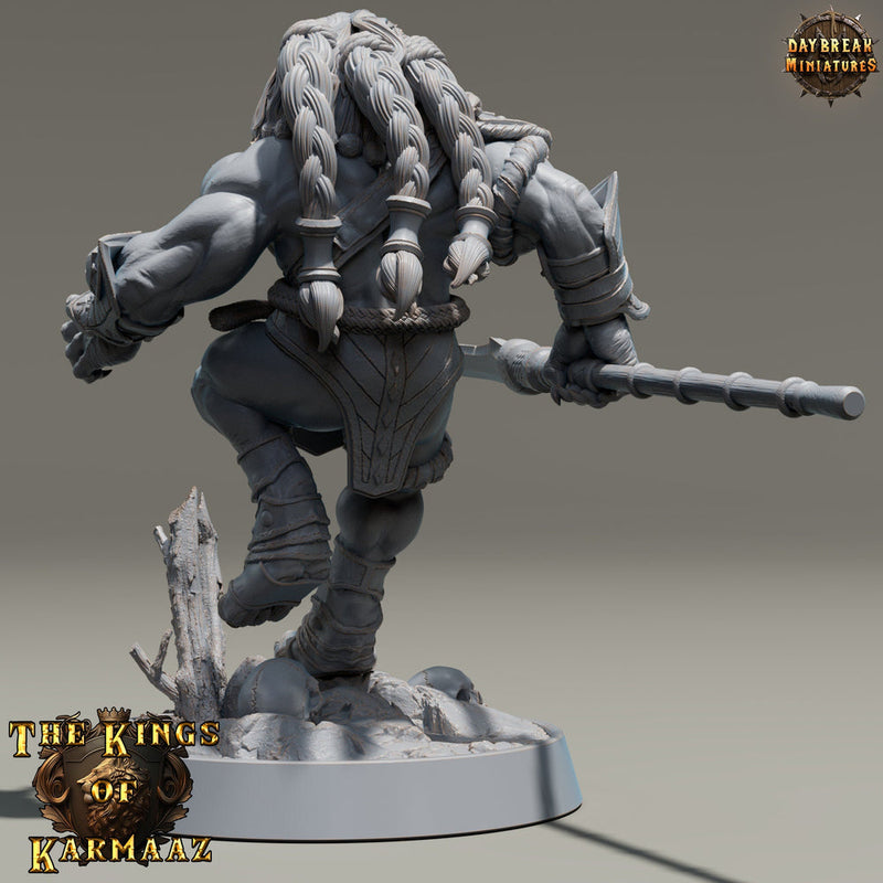 Leonin LionFolk Fighter Barbarian | 28mm, 32mm, 54mm, 75mm Scales,100mm Tall | Dungeons and Dragons D&D 5e | Pathfinder| Daybreak Miniatures - Only-Games