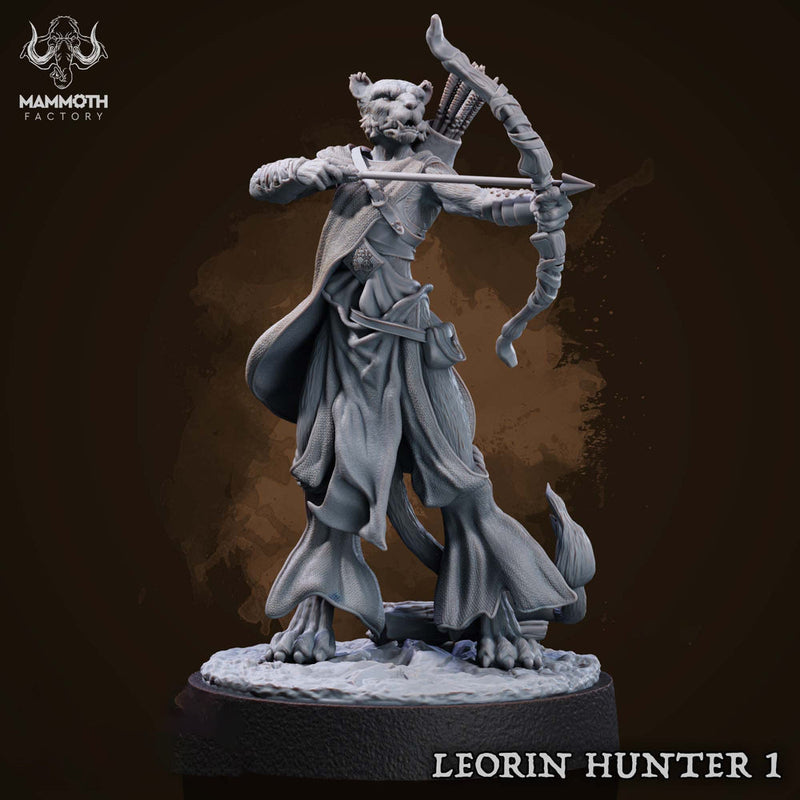Female Leonin LionFolk Tabaxi Fighter Ranger Unpainted | 28mm,32mm,54mm,75mm,100mm Scale | Resin Dungeons and Dragons D&D 5e  | Pathfinder | - Only-Games