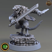 Wererat Sword and Dagger, Ratfolk, Ratman |Resin| Dungeons and Dragons 5e | 28mm,32mm,54m,75mm Scales | Pathfinder D&D | Daybreak Miniatures - Only-Games