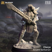 Half-moon Elf Goliath Barbarian Fighter Miniature | 28mm,32mm,54mm,75mm,100mm Scales | Dungeons & Dragons 5e, Pathfinder 2e | DM Stash - Only-Games