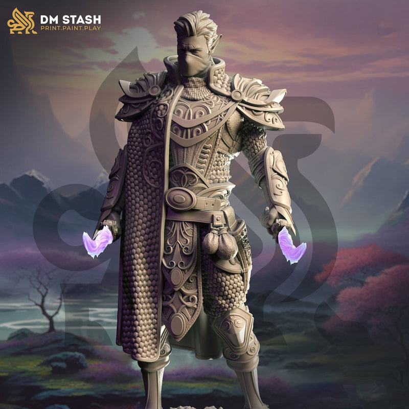 High Elf Rogue Arcane Trickster, Eldritch Knight, Assassin, Hexblade Eladrin Figure | 28mm, 32mm,54mm,75mm, 100mm Scales| Dungeons & Dragons - Only-Games