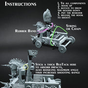 Large Functional Catapult (2 versions) miniature Prop | 28mm, 32mm Scales| Dungeons and Dragons 5e Miniatures | Pathfinder | Figurine DnD | - Only-Games