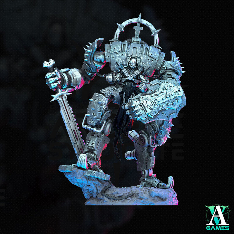 Sci-Fi Heavy Battle Mech Knight Miniature | SpellJammer | 25mm, 32mm, 40mm, 50mm, 75mm BASE SIZES | Resin Mini Unpainted |Archvillain Games - Only-Games