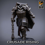Paladin Knight Flail Templar Unpainted Miniature | 28mm, 32mm,54mm,75mm, 100mm Scales | Dungeons and Dragons |Pathfinder | Lord of The Print - Only-Games