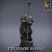 Paladin Knight Hammer Templar Unpainted Miniature | 28mm, 32mm,54mm,75mm, 100mm Scales | Dungeons and Dragons |Pathfinder |Lord of The Print - Only-Games