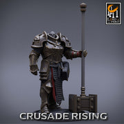 Paladin Knight Hammer Templar Unpainted Miniature | 28mm, 32mm,54mm,75mm, 100mm Scales | Dungeons and Dragons |Pathfinder |Lord of The Print - Only-Games