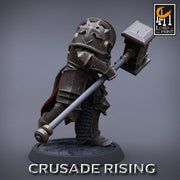 Paladin Knight Hammer Templar Unpainted Miniature | 28mm, 32mm,54mm,75mm, 100mm Scales | Dungeons and Dragons |Pathfinder |Lord of The Print - Only-Games