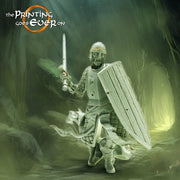Undead Ghost Fighter with Sword and Shield | Miniature | 28mm, 32mm, 75mm, 100mm Scales | Pathfinder Figure | D&D 5e | Figurine unpainted | - Only-Games