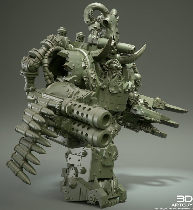 Mech Armored Orc Sci-Fi Spelljammer | 28mm, 32mm, 50mm,75mm,100mm | Dungeons and Dragons | Pathfinder | 3DArtGuy - Only-Games
