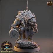 Crocodilian Adventurer, Lizardfolk Lizardman mini | 28mm, 32mm, 75mm,100mm Scale Resin Miniature |Dungeons and Dragons 5e| Pathfinder - Only-Games