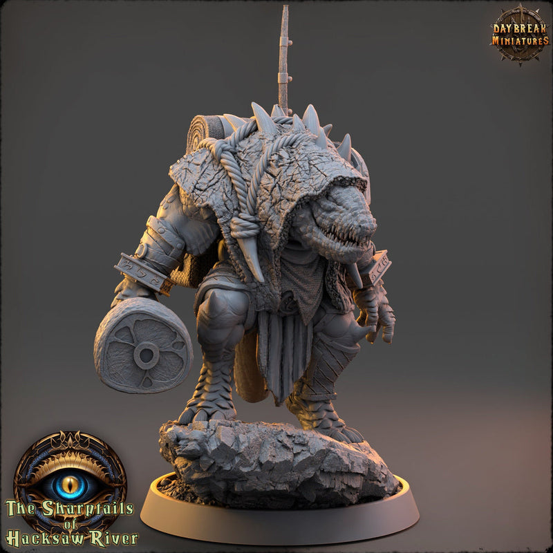 Crocodilian Adventurer, Lizardfolk Lizardman mini | 28mm, 32mm, 75mm,100mm Scale Resin Miniature |Dungeons and Dragons 5e| Pathfinder - Only-Games