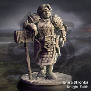 Female Dwarf  Paladin Cleric Fighter w/ Plate Mail & Hammer Miniature | 28mm, 32mm,54mm,75mm, 100mm Scales | DnD 5e Pathfinder | DM Stash - Only-Games